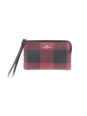 Coach Buffalo Plaid Wristlet w tiny call out rest is EUC